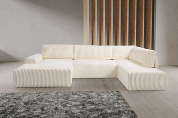 Woltra Wohnlandschaft WERK2 Hugo-U U-Form beige 329x85x195cm creme