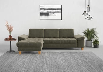 sit&more Ecksofa Westham L-Form gr&uuml;n (lindgr&uuml;n) 275x88x172cm mit Recamiere Eiche lindgr&uuml;n