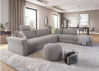sit&more Ecksofa Cadabra L-Form beige (sand) 356x80x292cm Samtoptik Soft clean Struktur