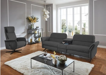 Places of Style 3-Sitzer Bellaria, inklusive 2x Relaxfunktion motorisch mit Herz-Waage-Beschlag grau 239x84x92cm