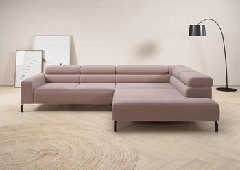 Places of Style Ecksofa Antonelli, L-Form incl. Kopfteilverstellung 312 cm rosa (rosé) 312x71x219cm