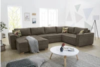 Jockenh&ouml;fer Gruppe Wohnlandschaft "Brixen U-Form, B: 379 cm" mit Bettfunktion,