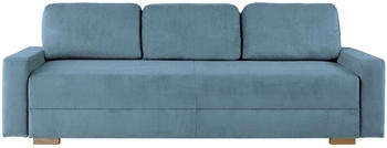 INOSIGN 3-Sitzer SHERIDIAN , Feincord & Velvet blau 225x80x94cm mit Wellenunterfederung, B/H/T 225/94/80 blau