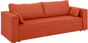 Home Affaire 3-Sitzer Pur orange (terrakotta) 227x87x85cm Melrose, Luxus-Microfaser Nubuk mit Bettfunktion