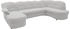 Domo Polstermöbel Wohnlandschaft Flores Leder-Bezug U-Form silber 293x84x182cm