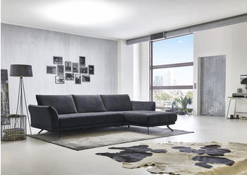 DIE PLANBAR Ecksofa MP-IN20041 L-Form grau 285x84x178cm optional Sitztiefenverstellung Kopfst&uuml;tzen anthrazit