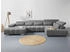 Cotta Collection Wohnlandschaft Orion U-Form grau 409x73x225cm mit Kopfteilverstellung Zierkissen anthrazit