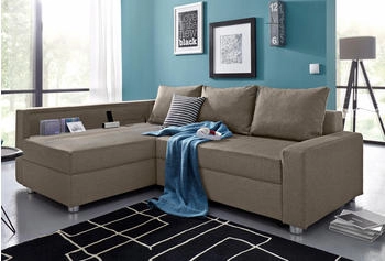 Collection AB Ecksofa Relax L-Form braun (macchiato) 223x84x91cm Zierkissen: PRIMABELLE SOFTLUX / Struk