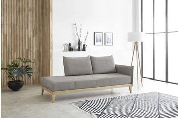Bali Chaiselongue Lykke beige 212x93x92cm Chenille-Flachgewebe, Sofas beige