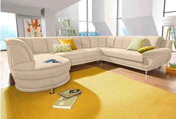 Trendmanufaktur Wohnlandschaft Rondo, U-Form beige 320x85x94cm Softlux Primabelle