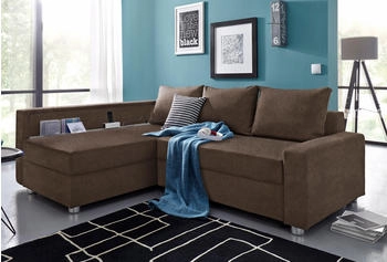 Collection AB Ecksofa Relax L-Form braun (dunkelbraun) 223x84x91cm Zierkissen: PRIMABELLE SOFTLUX