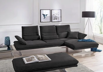 Willi Schillig Ecksofa broadway mit Sitzkomfort, L-Form grau (anthrazit s37) 291x94x164cm Stoff S37