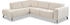 Places of Style Ecksofa Lorcan beige 275x77x210cm Strukturmit schwarzen Metallfüßen, Lederoptik weichem Strukturstoff