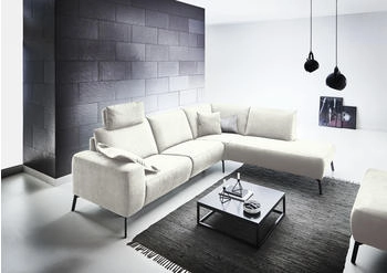 INOSIGN Ecksofa Bellini L-Form weiß 263x85x90cm Luxus-Microfaser weich Easy Care incl. motorischer