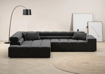 INOSIGN Ecksofa Ancona incl. Kopfteilverstellung Zierkissen 319cm L-Form grau 319x70x215cm Luxus-Microfaser