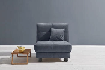 ell+ell Schlafsofa Tilda blau (dunkelblau) 85x90x100cm 85 cm inkl. 1 Zierkissen dunkelblau
