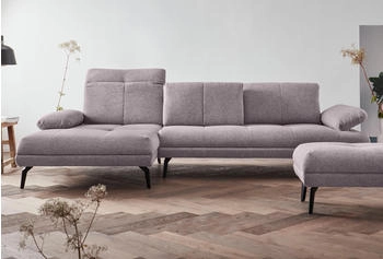 andas Ecksofa Stenlille L-Form grau 295x83x162cm weich grob NaturLEDER inkl. Sitztiefen-, Kopfteil- Arm
