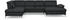 sit&more Wohnlandschaft Cabrio U-Form , Arm- Kopfteilverstellung schwarz 359x87x230cm 3 Nierenkissen rau