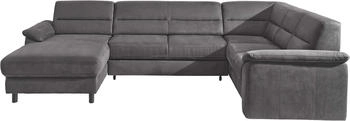 sit&more Wohnlandschaft Ascara U-Form grau anthrazit 312x85x204cm NaturLeder Luxus-Microfaser links