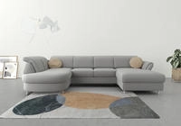 sit&more Wohnlandschaft "Apulia U-Form" wahlweise Bettfunktion, Bettkasten und Kopf-