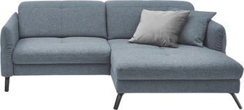 set one by Musterring Ecksofa SO 4400 V 259x84x167cm motorischer & Kopfverstellung, Fuß schwarz blau grau
