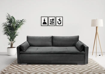 INOSIGN Schlafsofa Andrea grau anthrazit 218x96cm Boxspringaufbau Dauerschlafsofa anthrazit