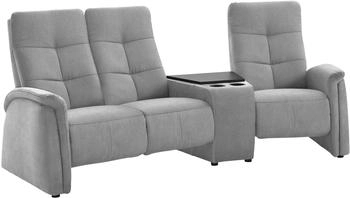 exxpo 3-Sitzer Tivoli, Kinosofa Relaxfunktion, Ablagetisch Stauraum silber 258x109x152cm silber