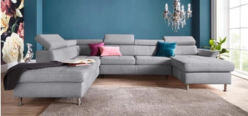 exxpo Wohnlandschaft Maretto U-Form beige 330x96x230cm Luxus-Microfaser Vintageoptik Webstoff