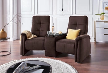 exxpo 2-Sitzer Tivoli, Kinosofa Relaxfunktion, Ablagetisch Stauraum braun 207x109x152cm komfortabel braun