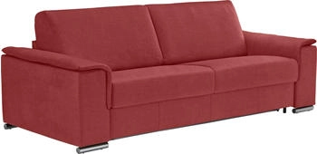 Egoitaliano Schlafsofa Cecilia Dauerschläfer rot marsala 234x85x102cm Luxus-Micofaser Lederoptik