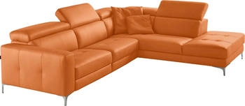 Egoitaliano Ecksofa Matt L-Form orange 285x100x221cm Naturleder geschliffen pigmentiert