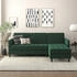 Dorel Home Ecksofa Presley, L-Form 213x83x154cm Veloursstoff -Funktion verstellbare Rückenlehne dunkelgrün
