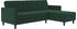 Dorel Home Ecksofa Presley, L-Form 213x83x154cm Veloursstoff -Funktion verstellbare Rückenlehne dunkelgrün