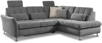 DIE PLANBAR Ecksofa MP-IN20016 L-Form grau 242x87x116cm Kopfstützen funktion, Kaltschaum-Polsterung grau