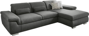 DIE PLANBAR Ecksofa MP-IN17041 L-Form grau anthrazit 325x85x195cm Kopfteilverstellung & anthrazit