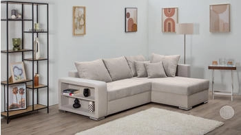 Collection AB Ecksofa John L-Form beige 226x80x160cm Ottomane beiseitig montierbar beige