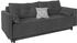 Collection AB Schlafsofa Solar grau 225x80x86cm Luxus-Microfaser Zierkissen ettkasten loser Rücken- Zierkiss