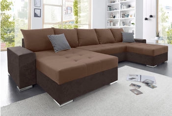 Collection AB Wohnlandschaft Josy U-Form braun braun raun 333x84x161cm Kunstleder SOFTLUX XXL-Recamiere 49