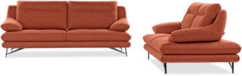 Calia Italia 3-Sitzer Cezanne modern, elegant aufwendige Detailverarbeitung rot 49 rosso 215x90x109cm 49 rosso