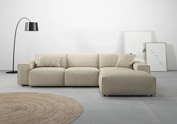 andas Ecksofa Glimminge Breitcord, Feincord ouclé + Easy care-Bezug beige sand 294x71x191cm L-Form 294
