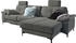 3C Carina Ecksofa Burnaby L-Form grau stone 296x87x162cm Chenille-Optik 2 Kopfstützen Schlaf- motorischer
