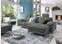 3C Carina Ecksofa Burnaby L-Form grau stone 296x87x162cm Chenille-Optik 2 Kopfstützen Schlaf- motorischer
