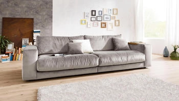 3C Candy Big-Sofa Enisa II elegantes Mega-Sofa, super toll verarbeitet silber 290x86x127cm