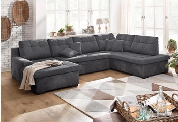 Home Affaire Wohnlandschaft Föhr U-Form schwarz schwarz, anthrazit 310x75x200cm PRIMABELLE