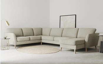 Home Affaire Wohnlandschaft MARSEILLE XXL 349cm U-Form Ottomane rechts/links grau warm grau 349x88x242cm fein Filzoptik
