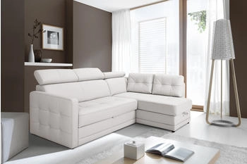 exxpo Ecksofa Arles Federkernunterfederung, L-Form weiß altweiß 225x94x165cm Kunstleder SOFTLUX Naturleder