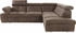 exxpo Ecksofa Spring, super komfortabel Armteil- Kopfteilfunktion braun schlam 274x81x206cm Naturleder