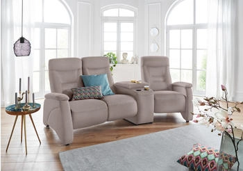 exxpo 3-Sitzer Ascoli, Kinosofa Armlehnen grau taupe 251x106x99cm Naturleder dem