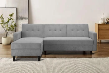 Dorel Home Ecksofa Hartford II grau 213x83x154cm Stauraum, Recamiere montierbar grau