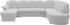 Domo Polstermöbel Wohnlandschaft Flores Leder-Bezug 293/180/86 cm U-Form silber 293x84x182cm ion Federkern